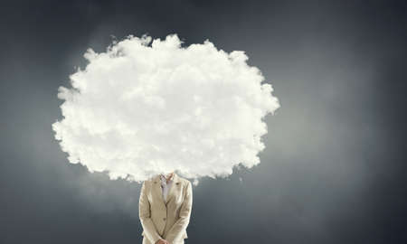 Cloud headed woman . Mixed mediaの写真素材