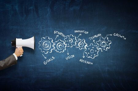 Make your announcement. Mixed mediaの写真素材