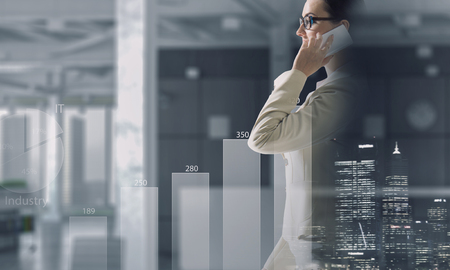 Businesswoman having talkの写真素材