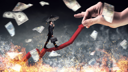 Climbing up to successの写真素材