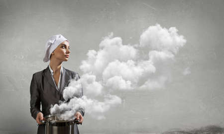 Her recipe of success . Mixed mediaの写真素材