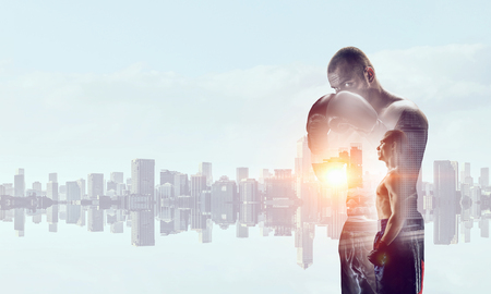 Determined to be winner. Mixed mediaの写真素材