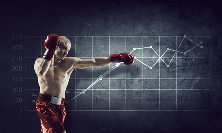 Fighting for sales dynamics . Mixed mediaの写真素材