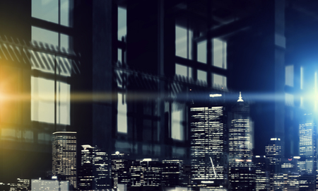 Office interior with graphs and diagramsの写真素材