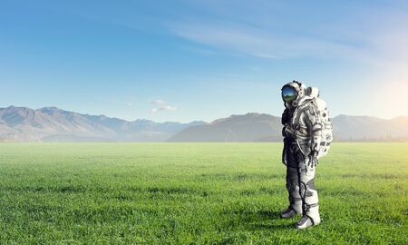 Astronaut in space suitの写真素材