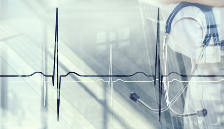 Modern medicine cardiology concept . Mixed mediaの写真素材
