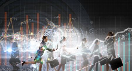 Businesswoman on the moveの写真素材