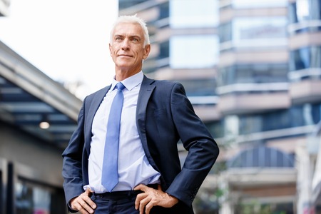 Portrait of confident businessman outdoorsの写真素材