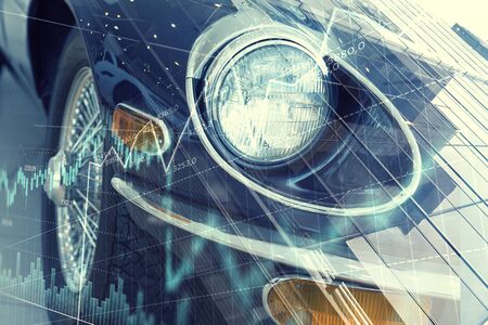 Close of elegant car . Mixed mediaの写真素材