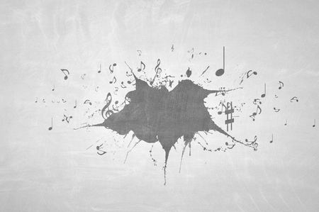 Music clefs on wallの写真素材