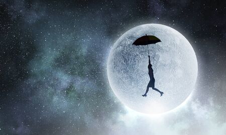 Dreaming to escape. Mixed mediaの写真素材