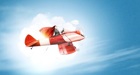 Santa hurrying up to deliver gifts. Mixed mediaの写真素材