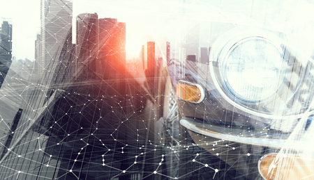 Close of elegant car . Mixed mediaの写真素材