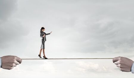 Brave enough to make risky steps. Mixed mediaの写真素材