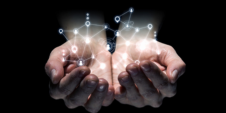Social interaction concept . 3D renderの写真素材
