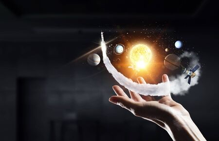 Solar system in hands