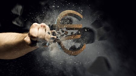 Euro currency fallの写真素材