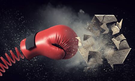 Boxing glove surprise . Mixed mediaの写真素材