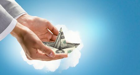 Protect your savings. Mixed mediaの写真素材