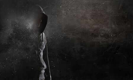 Guy in hoody. Mixed mediaの写真素材