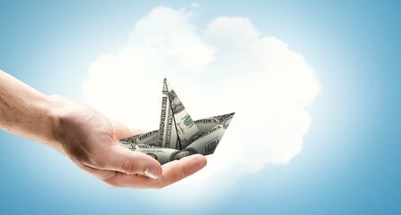 Protect your savings. Mixed mediaの写真素材