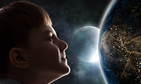 Exploring this great world . Mixed mediaの写真素材