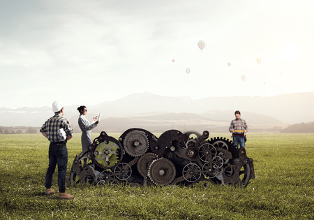 When it comes to cooperation. Mixed mediaの写真素材