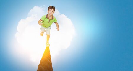 Do not let your child walking around. Mixed mediaの写真素材