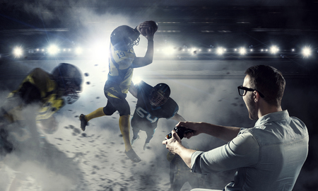 Experience the reality of game. Mixed mediaの写真素材