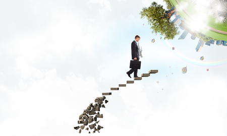 Going up to success. Mixed mediaの写真素材