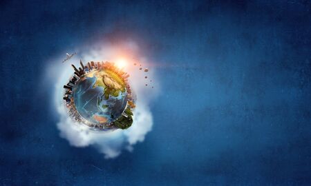 Our Earth planet . Mixed media