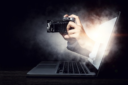 Photo business concept. Mixed mediaの写真素材