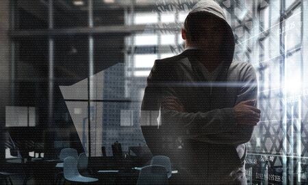 Guy in hoody. Mixed mediaの写真素材