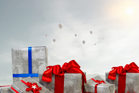 Mountain of gift boxes. Mixed mediaの写真素材