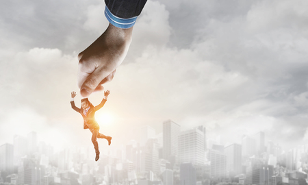 Hand of help and protection . Mixed mediaの写真素材