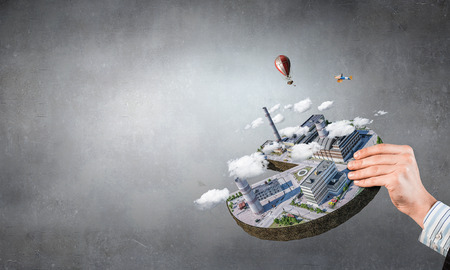 Concept of industrial construction. Mixed mediaの写真素材