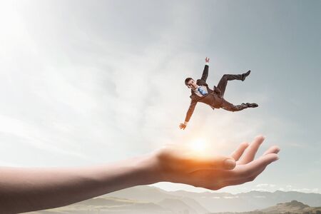 Hand of help and protection . Mixed mediaの写真素材