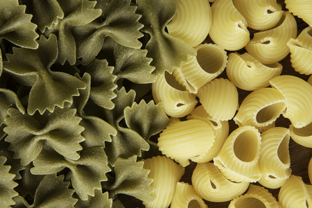 Close of uncooked macaroniの写真素材