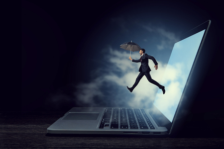 Internet and cyberspace concept. Mixed media . Mixed mediaの写真素材