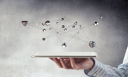 Technologies for connection . Mixed media . Mixed mediaの写真素材