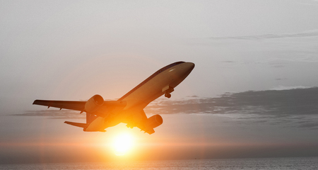 Airliner in skyの写真素材