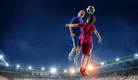 Little soccer champion. Mixed mediaの写真素材