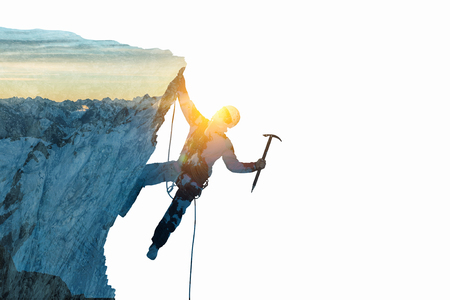 Alpinism sport as concept. Mixed mediaの写真素材