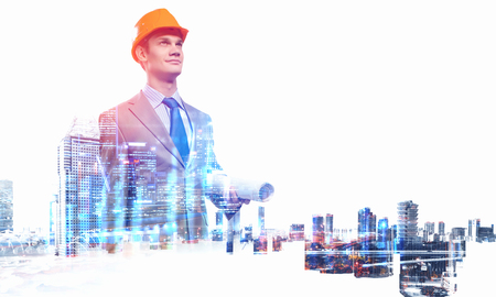 Industrial development project. Mixed mediaの写真素材