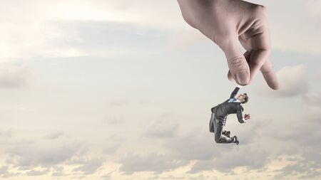 Hand of help and protection . Mixed mediaの写真素材