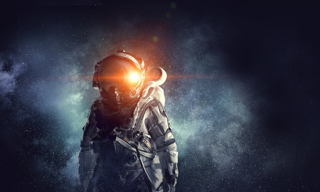 Adventure of spaceman. Mixed media