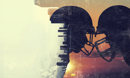 American football game . Mixed mediaの写真素材