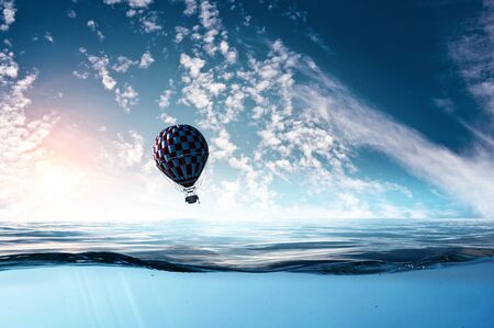 Air balloon in seaの写真素材