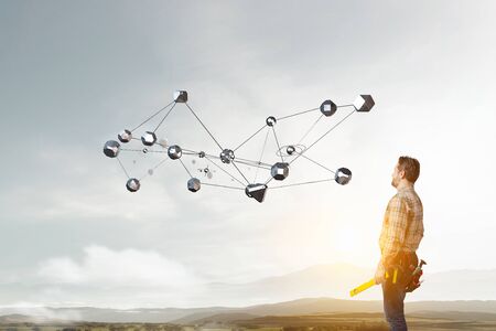 Technologies connecting the world . Mixed mediaの写真素材