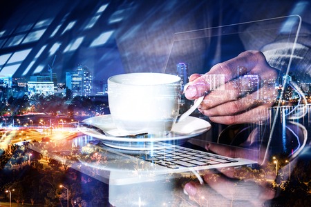 Short coffee break and back to workの写真素材